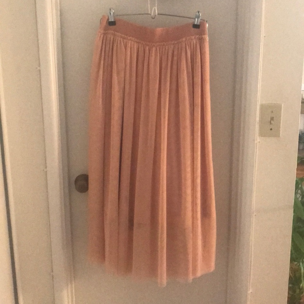 Pink Layered Midi Skirt